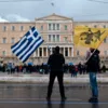 Греки, протестующие против названия "Македония" для бывшей югославской страны
