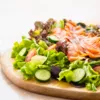 Салат из овощей с лососем