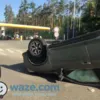 Автомобиль перевернулся посреди трассы. Фото: dtp.kiev.ua