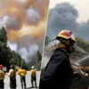Огонь движется к Афинам. Огнеборцы пытаются этого не допустить / Фото Reuters / Коллаж "Сегодня"