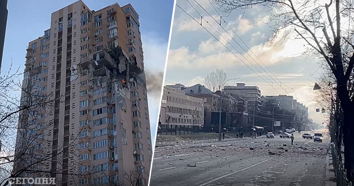Когда разбомбят киев. Попадание снаряда в жилой дом Киев. Разбомбили многоэтажку в Киеве. Киев бомбят.