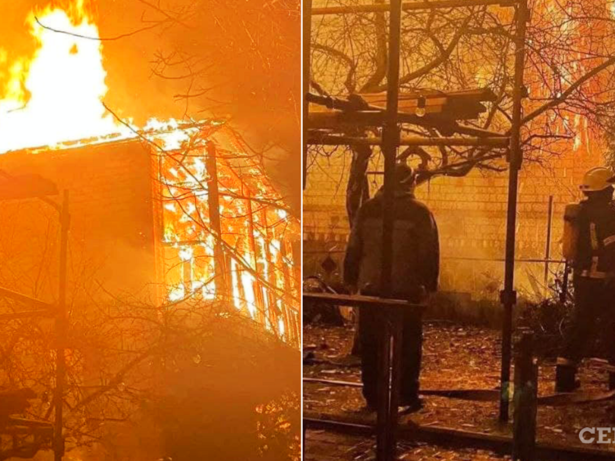 В Киеве из-за масштабного пожара полностью сгорел дом (фото) | Сегодня