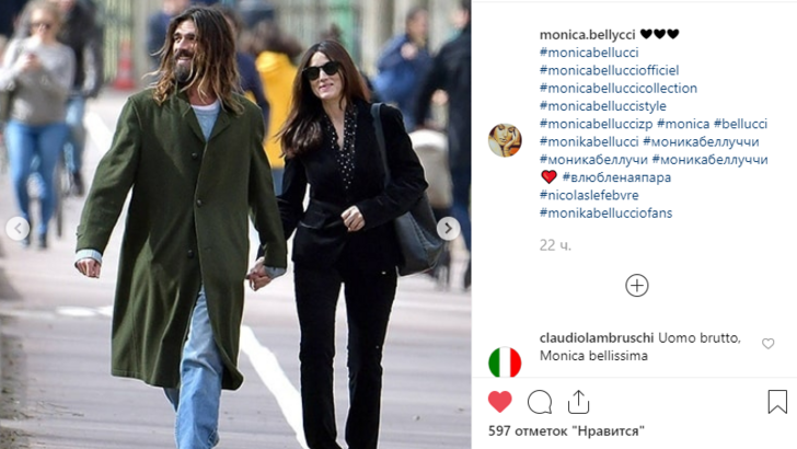 Моника Беллуччи и Николас Лефевр | Фото: Instagram/ фан-страница Моники Беллуччи