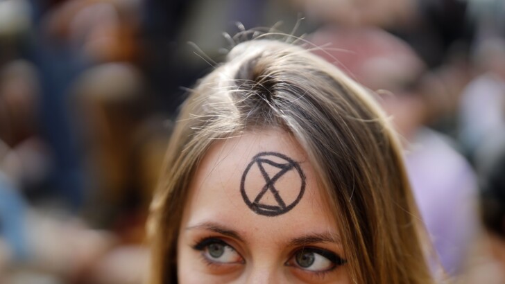 Протесты Extinction Rebellion в Лондоне. | Фото: AFP