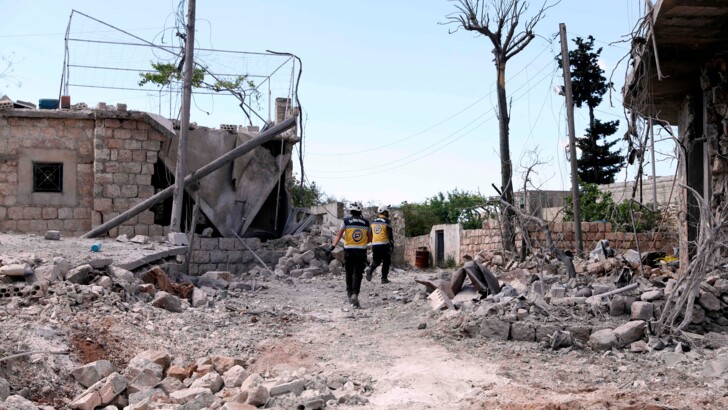 Последствия бомбардировок в Идлибе