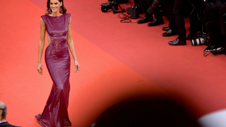 Модель Изабель Гулар в платье от итальянского бренда Etro | Фото: AFP
