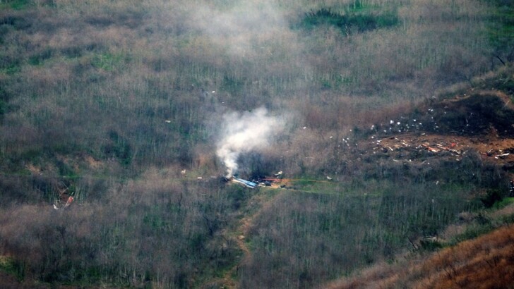 Місце падіння вертольота Кобі Браянта | Фото: Reuters