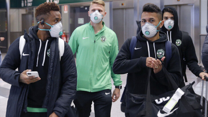 "Лудогорец" прилетел в Милан в масках. Фото: ludogorets.com