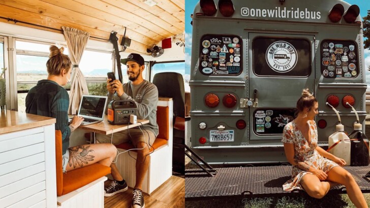 Пара превратила старый автобус в дом своей мечты | Фото: Instagram | Onewildridebus