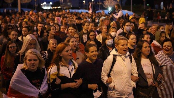 Протесты в центре Минска 1 сентября ("Наша Нива")