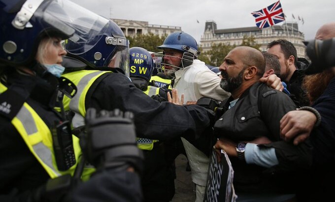 Протест против карантина в Лондоне