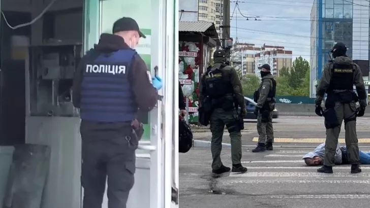 Взрыв банкомата ПриватБанка в Киеве. Коллаж "Сегодня"