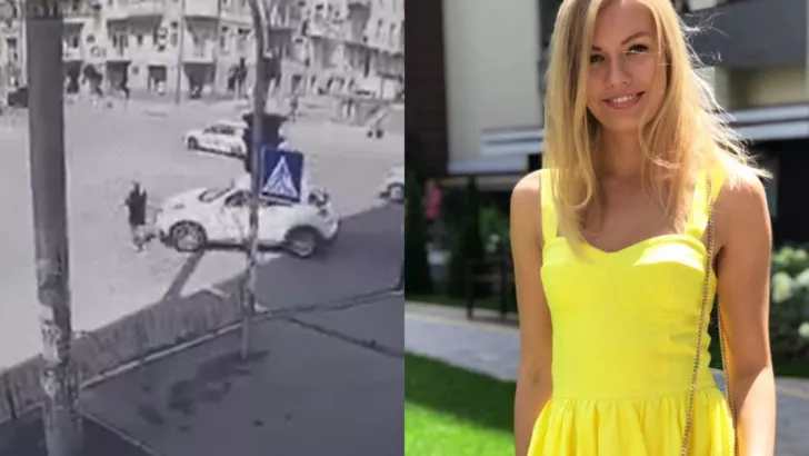 На фото: зліва - момент аварії, праворуч - постраждала Наталя Дика. Колаж "Сьогодні"