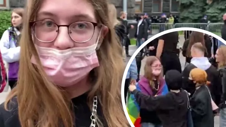 В Киеве с девочки сорвали флаг ЛГБТ, коллаж: "Сегодня"