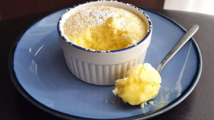 Curd souffle with apple