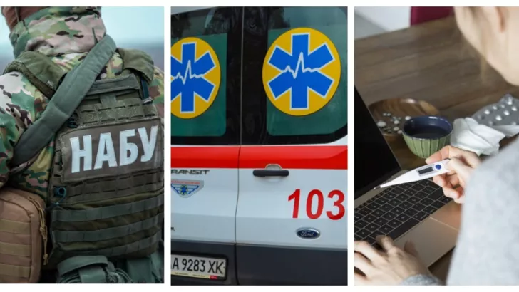 НАБУ прийшло з обшуками до лікарень, під Києвом скоїли вбивство, в Україні запустили е-лікарняні. Колаж "Сьогодні"