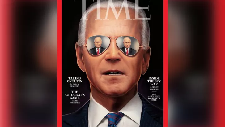 Байден "идет" на Путина на обложке Time. Фото: коллаж "Сегодня"