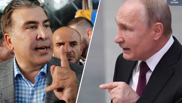 Михеил Саакашвили и Владимир Путин. Коллаж "Сегодня"
