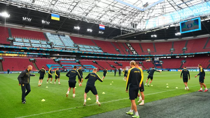 Тренировка сборной Украины накануне матча Евро-2020 против команды Нидерландов в Амстердаме
