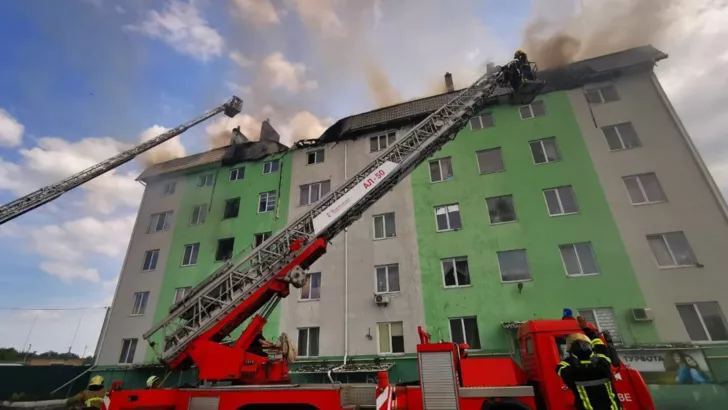 Пожар в Белогородке. Фото: Киевская областная государственная администрация