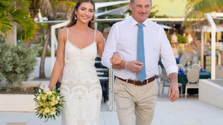 Галина Пундик с отцом на своей свадьбе