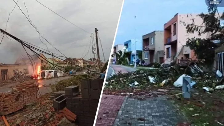 Жуткие последствия торнадо в Чехии/коллаж "Сегодня"
