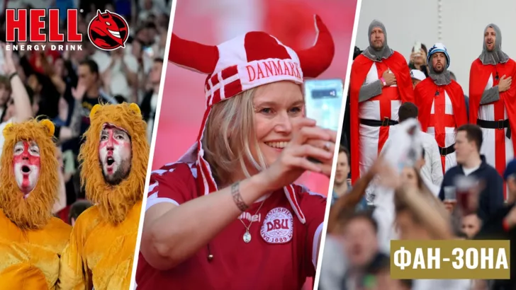 Фанаты на матче Англии и Дании