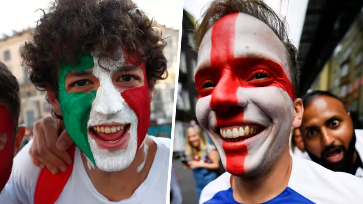 Финал Евро-2020. Фанаты сборных Италии и Англии