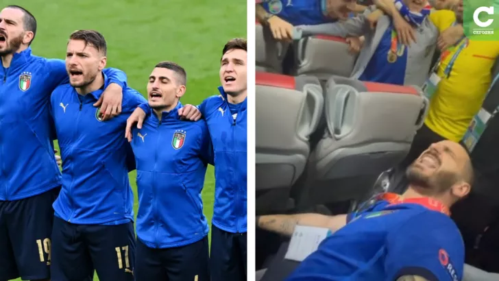 Гимн Италии в исполнении футболистов - это шедевр