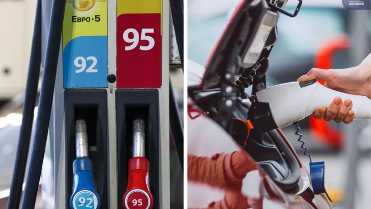 Ціни на бензин знову зросли, а електрокари вирішили звільнити від податків. Колаж: "Сьогодні"