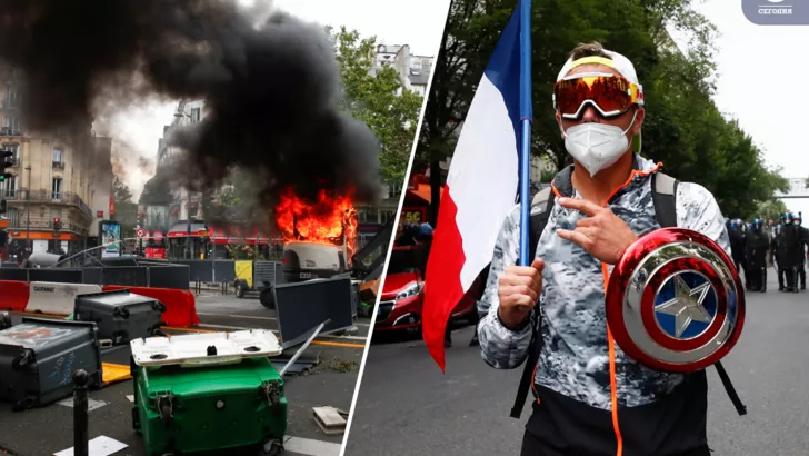 Протесты во Франции. Коллаж "Сегодня"