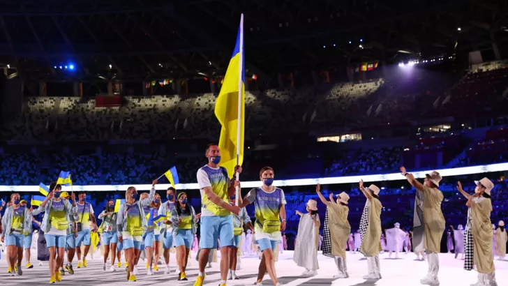 Выход сборной Украины на церемонии открытия Олимпиады-2020