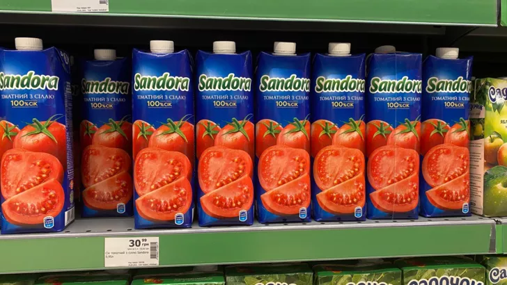 Сік томатний Sandora в Novus | Фото: Сьогодні