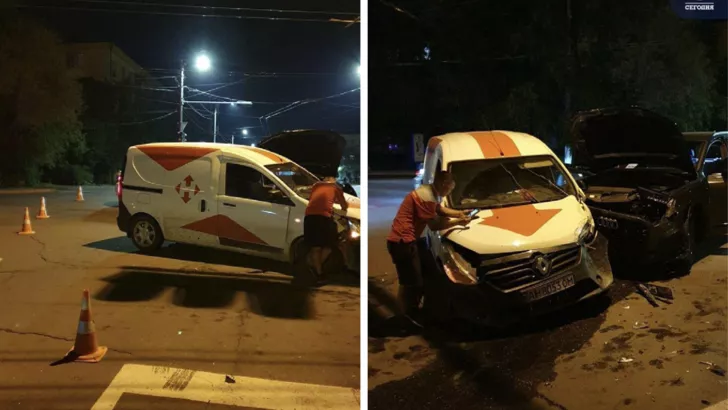 Авария с авто "Новой почты" в Мариуполе, коллаж: "Сегодня"