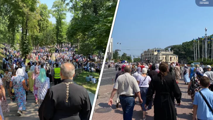 Тисячі людей прибули до Києва на хресну ходу. Колаж "Сьогодні"