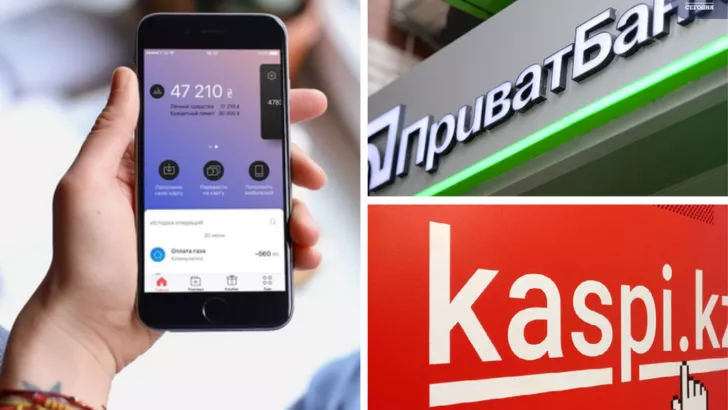Чем Kaspi.kz отличается от ПриватБанка и Monobank. Коллаж: "Сегодня"