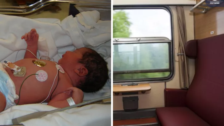 Женщина родила в поезде