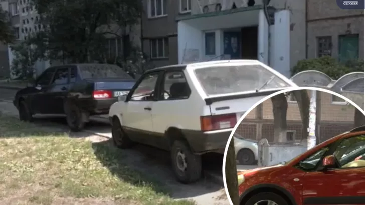 У Києві авто паркують у дворах. Колаж: "Сьогодні"
