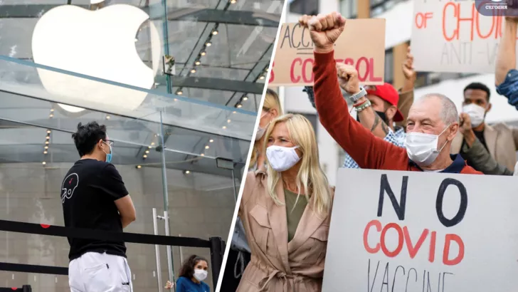 Apple настроила против себя антивакцинаторов / коллаж "Сегодня"
