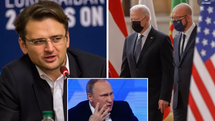 Дмитрий Кулеба призвал США и ЕС не идти на поводу у Путина/коллаж "Сегодня"