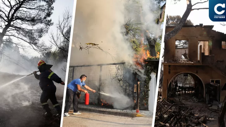 Не всегда людям и пожарным удается не дать огню уничтожить имущество / Фото Reuters / Коллаж "Сегодня"
