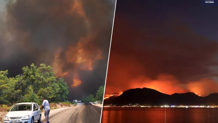 В пяти провинциях - Анталье, Мугле, Испарте, Айдын и Денизли все еще горит лес / Фото: коллаж "Сегодня"