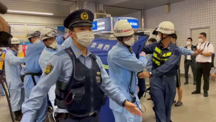 В Японии напали на пассажиров поезда