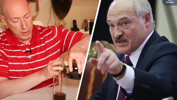 Гордон "помстився" Лукашенко, випивши його подарунок. Колаж "Сьогодні"