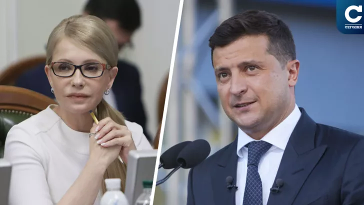 Владимир Зеленский лидирует в опросе, Юлия Тимошенко - на третьем месте / коллаж "Сегодня"