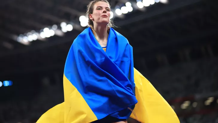 Ярослава Магучіх з українським прапором