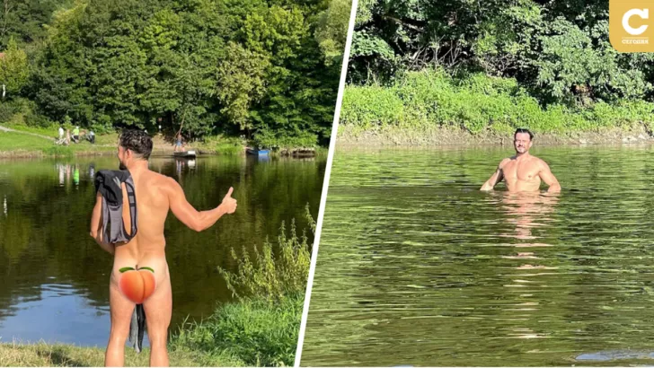 Орландо Блум голышом искупался в реке