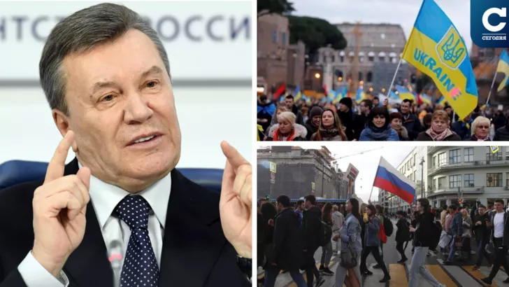 Янукович признается в любви к Украине, но и не против россиян. Коллаж "Сегодня"