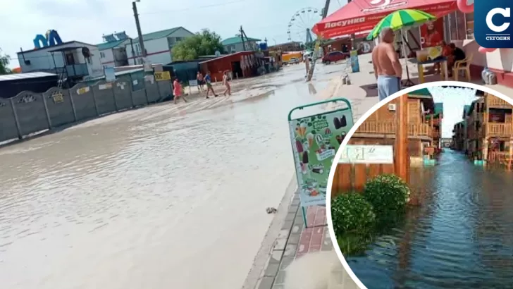 Через постійні потопи курортний сезон у Кирилівці зривається. Колаж "Сьогодні"