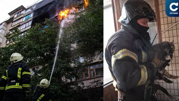 Столичные пожарные ликвидировали пожар в Оболонском районе столицы. Коллаж: "Сегодня"